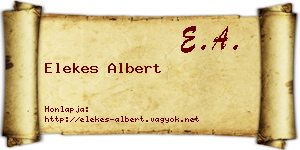 Elekes Albert névjegykártya